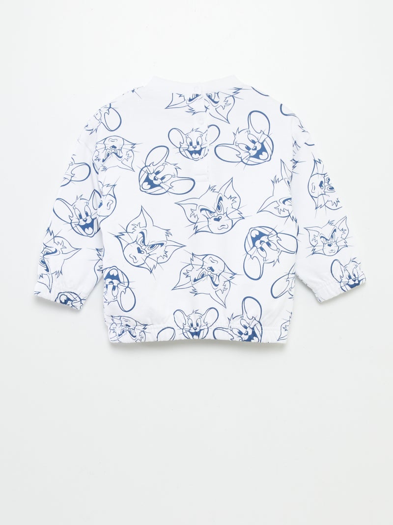 Ensemble sweat + jogging 'Tom & Jerry' Blanc/bleu - Kiabi