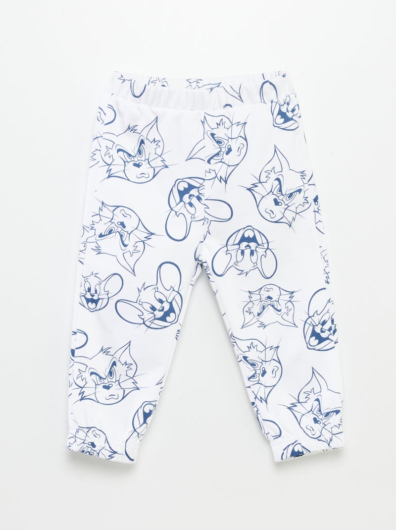 Ensemble sweat + jogging 'Tom & Jerry' Blanc/bleu - Kiabi
