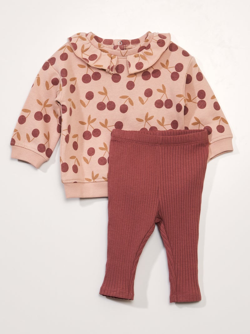 Ensemble sweat + legging - 2 pièces Rose - Kiabi