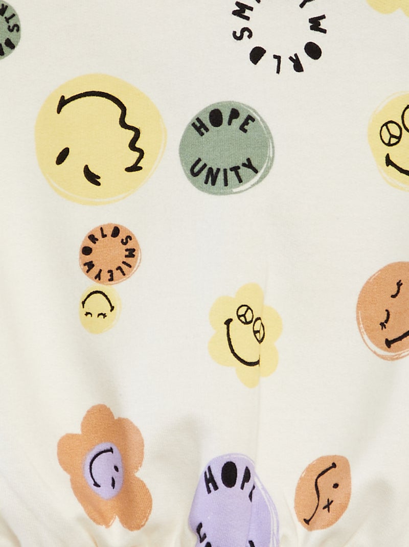 Ensemble sweat + legging - SmileyWorld Blanc - Kiabi