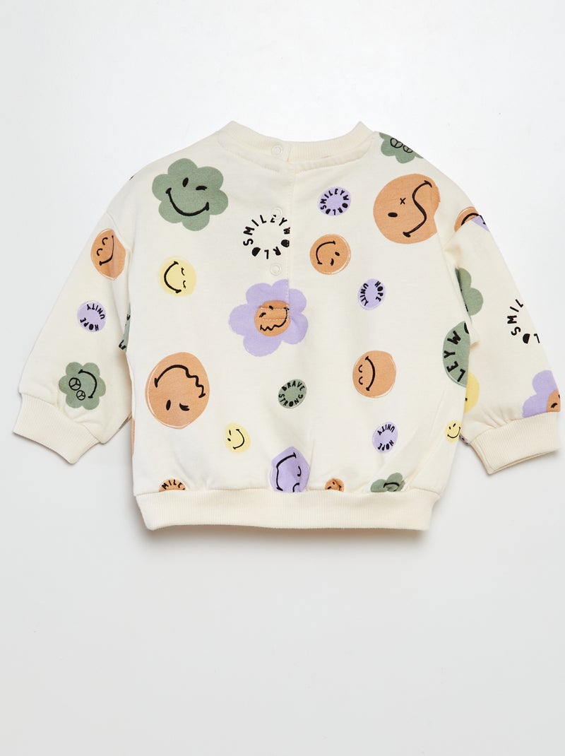 Ensemble sweat + legging - SmileyWorld Blanc - Kiabi