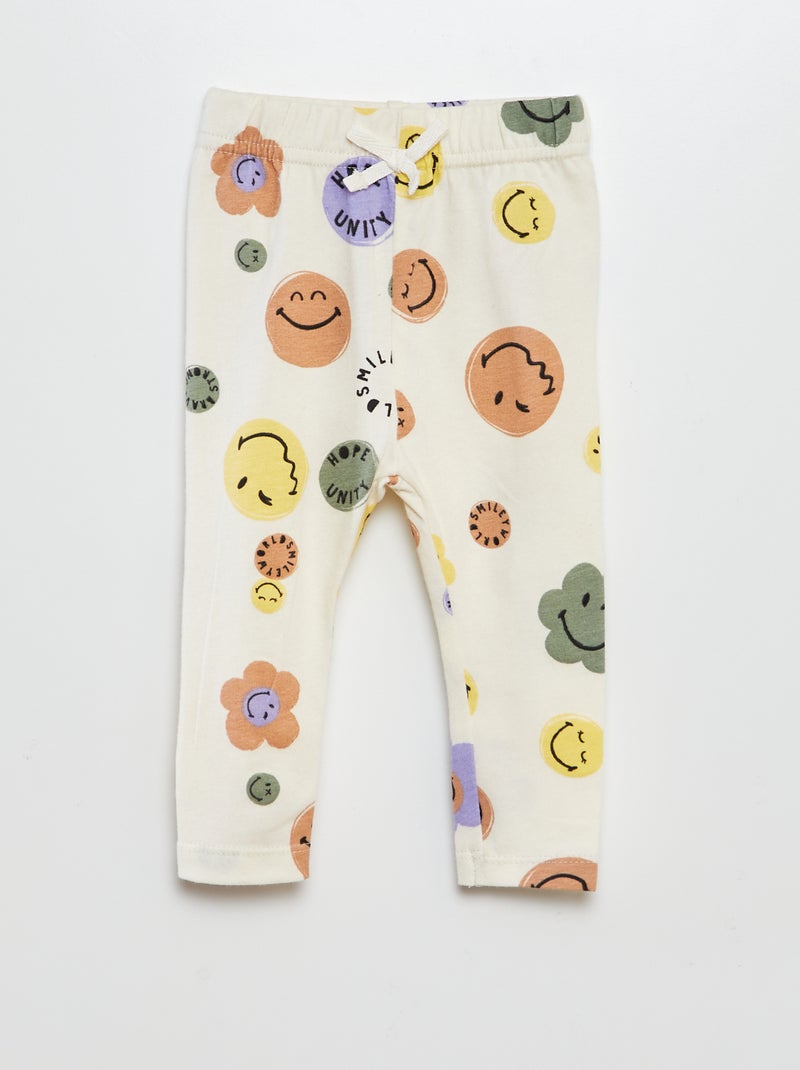 Ensemble sweat + legging - SmileyWorld Blanc - Kiabi