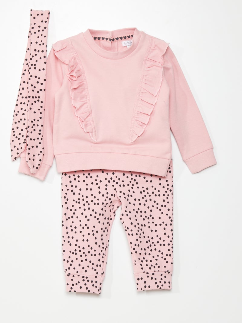 Ensemble sweat + legging + bandeau Rose - Kiabi