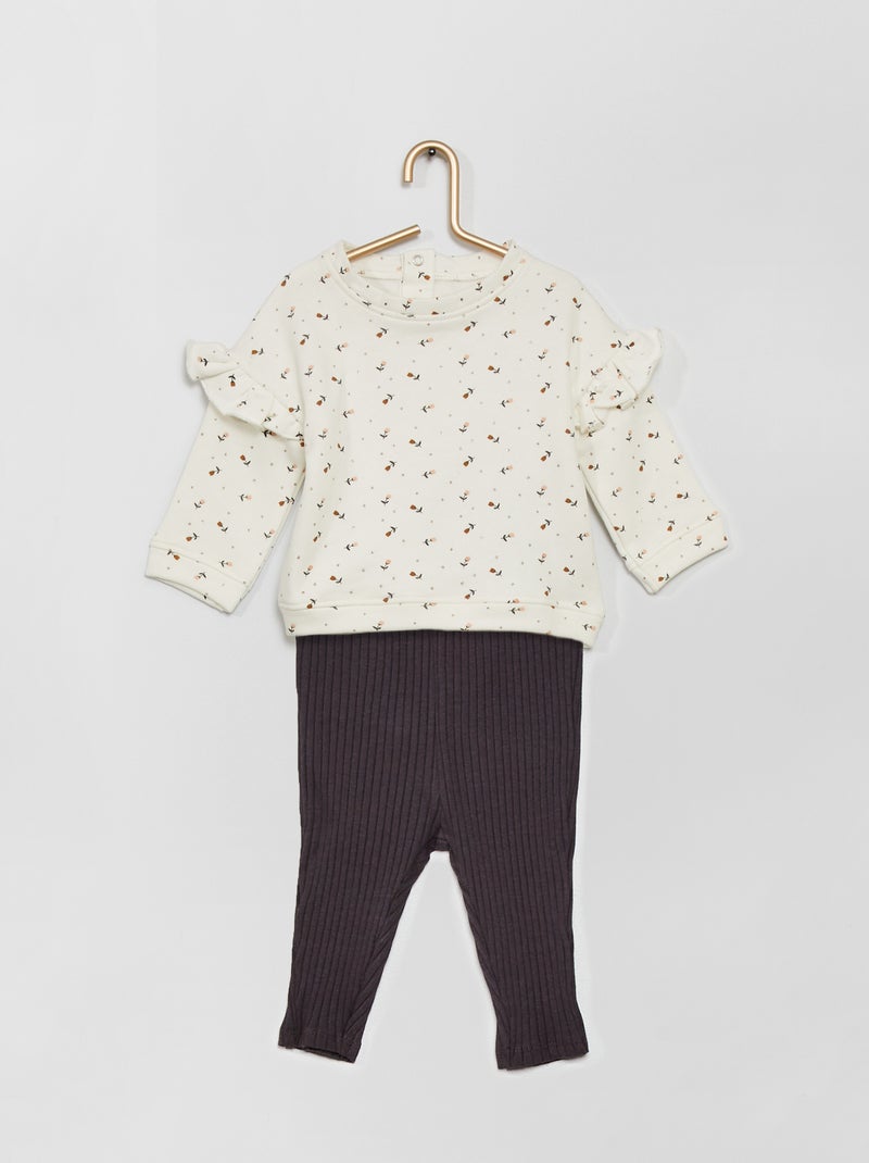 Ensemble sweat + legging BLANC - Kiabi