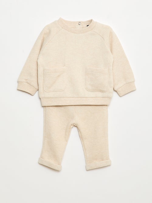 Ensemble sweat + legging côtelé - 2 pièces - Kiabi