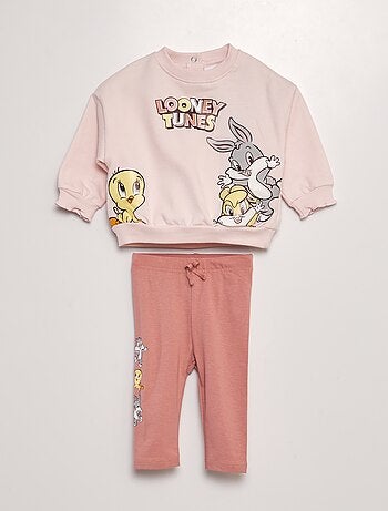 Ensemble sweat + legging côtelé 'Looney Toons' - 2 pièces