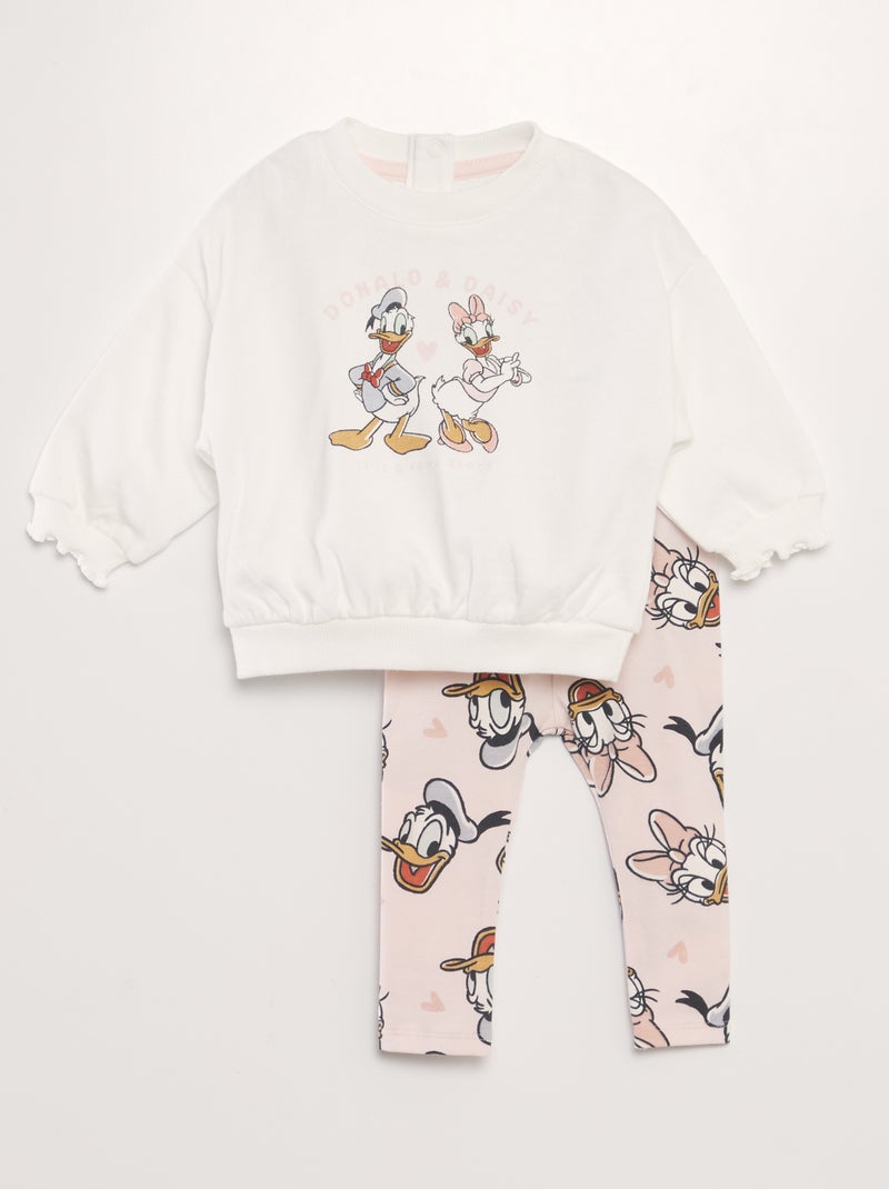 Ensemble sweat + legging 'Donald et Daisy' Blanc - Kiabi