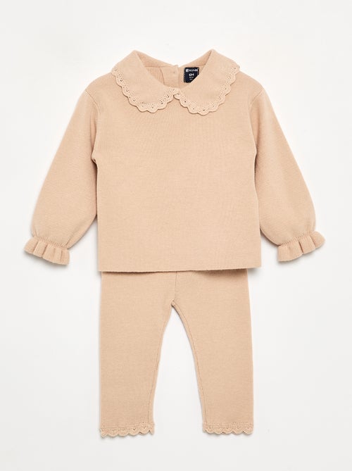 Ensemble sweat + legging en maille compact - 2 pièces - Kiabi