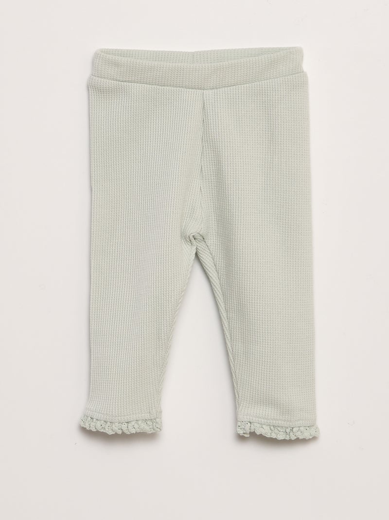 Ensemble sweat + legging gaufré - 2 pièces Vert - Kiabi