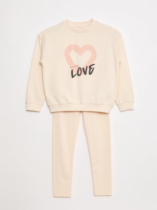 Ensemble sweat + legging imprimé - 2 pièces