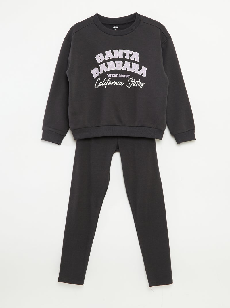 Ensemble sweat + legging imprimé - 2 pièces Gris - Kiabi