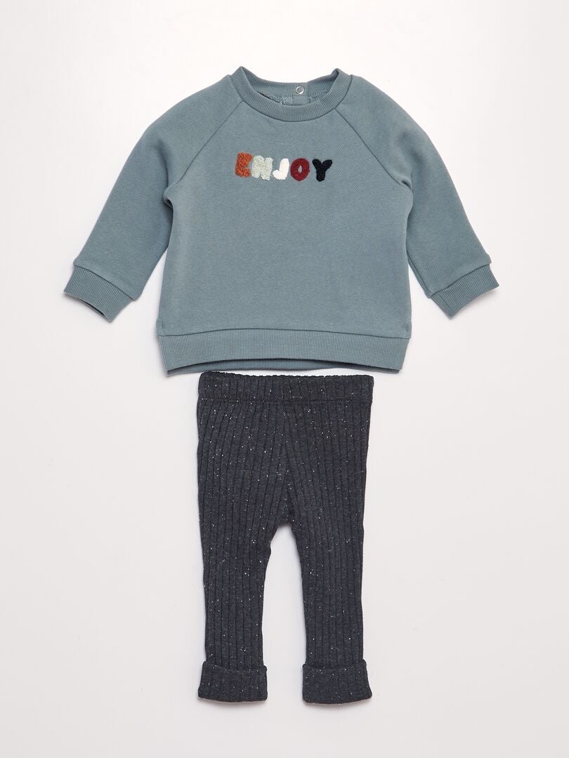 Ensemble doudou t-shirt + legging - 2 pièces - Gris - Bébé fille - 4.50