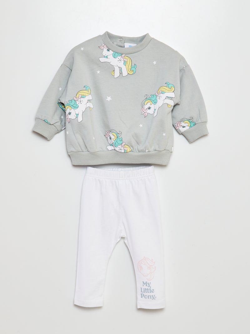 Ensemble sweat + legging 'My little poney' Vert - Kiabi