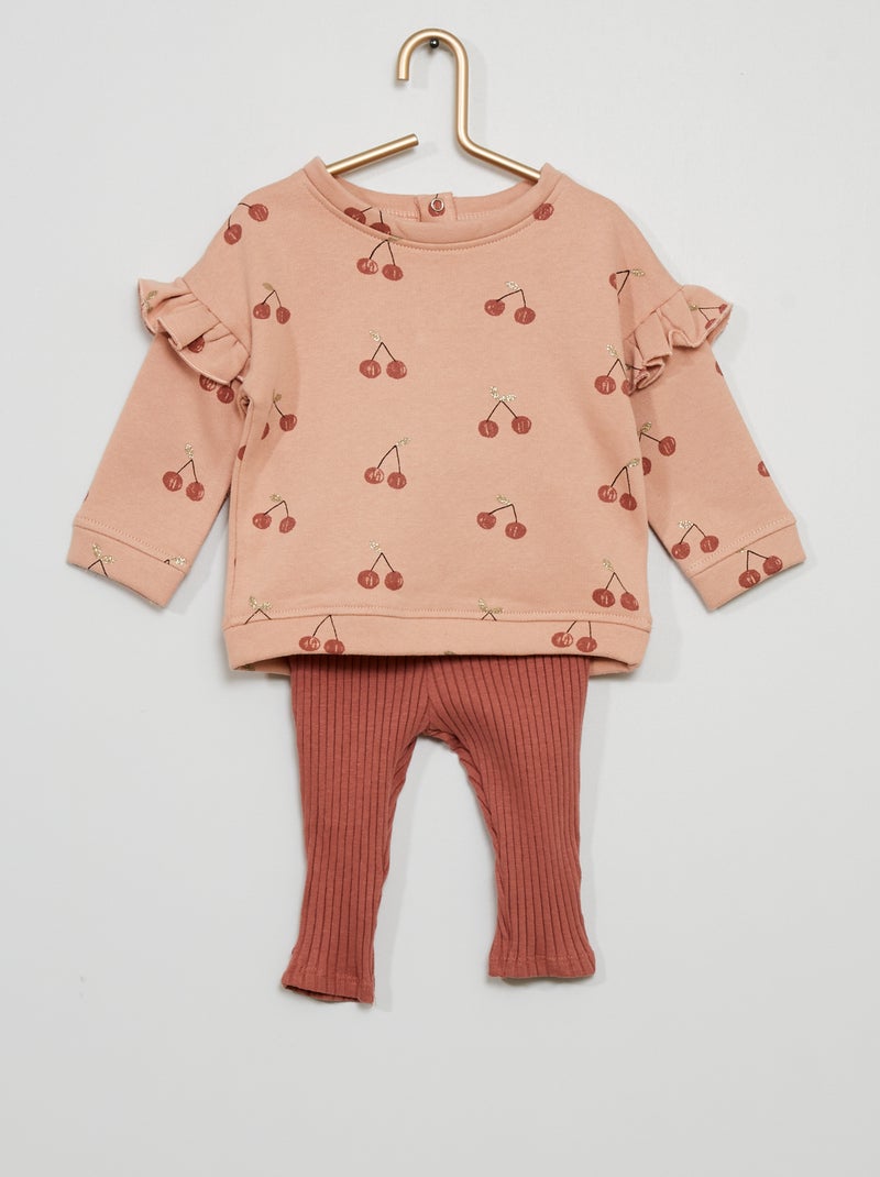 Ensemble sweat + legging rose - Kiabi