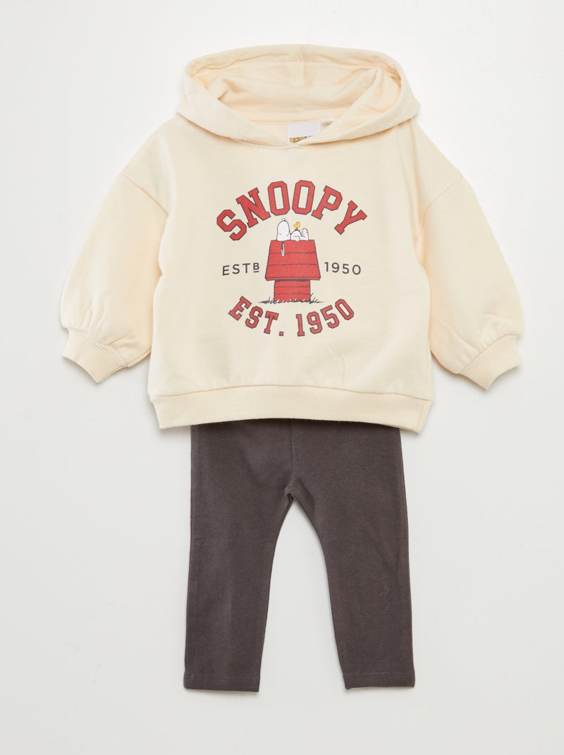 Ensemble sweat + legging 'Snoopy' - 2 pièces Beige - Kiabi