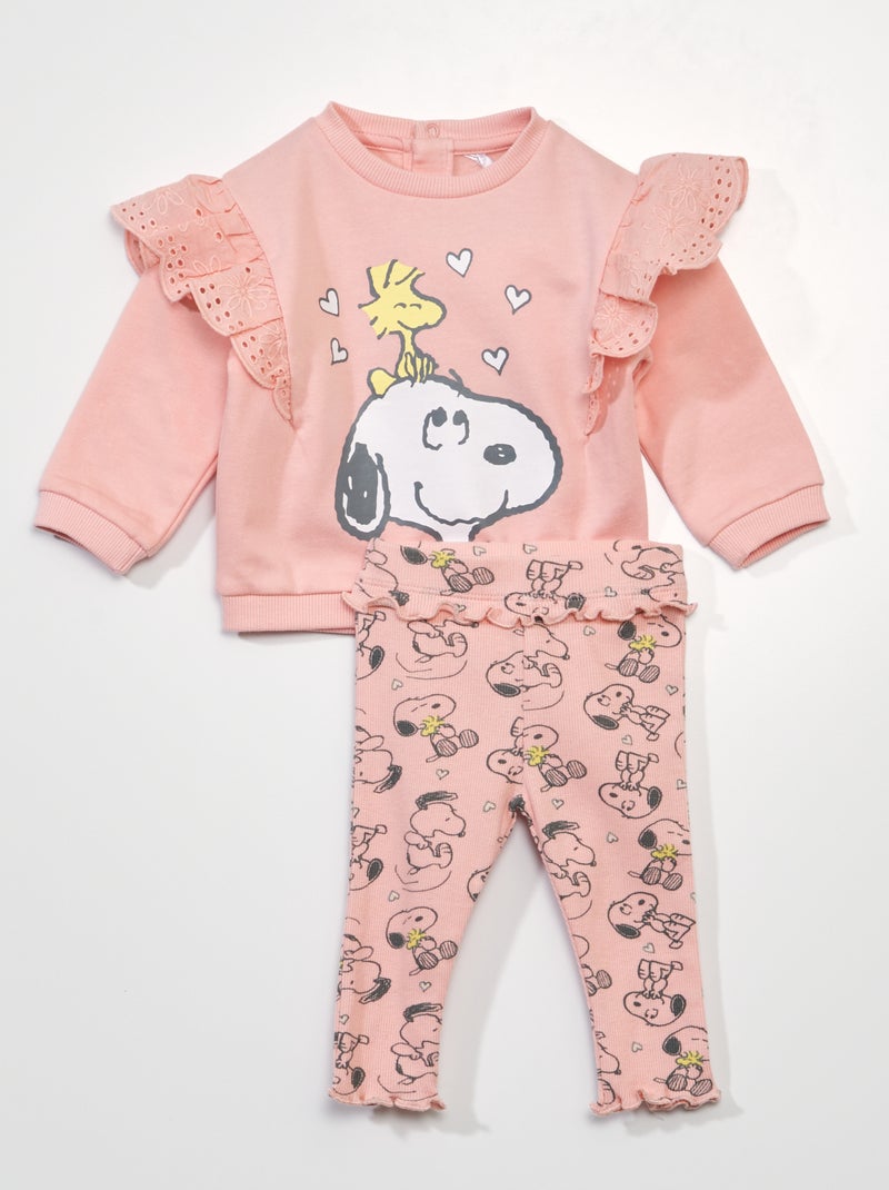 Ensemble sweat + legging 'Snoopy' Rose - Kiabi