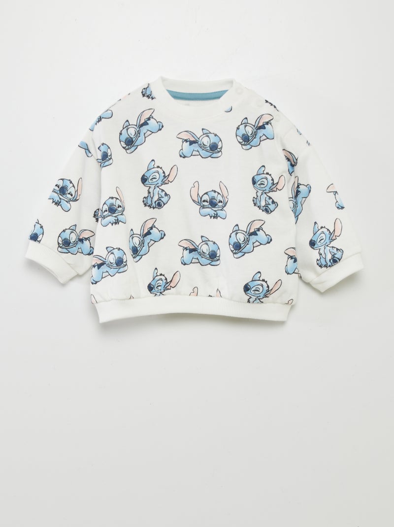 Ensemble sweat + legging 'Stitch' Blanc/bleu - Kiabi