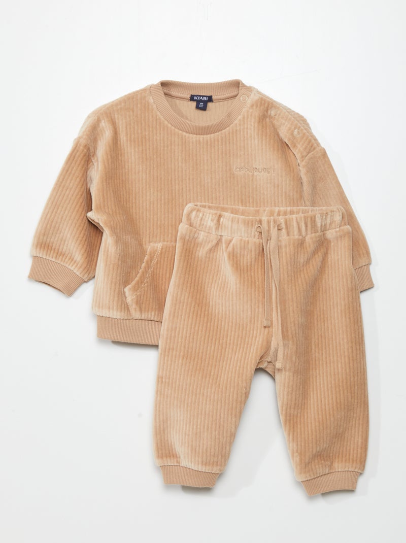 Ensemble sweat + pantalon - 2 pièces Beige - Kiabi