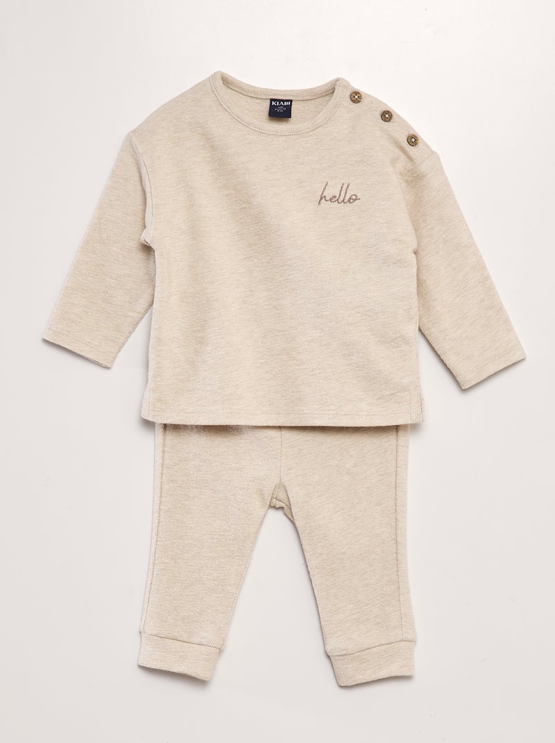 Ensemble sweat + pantalon - 2 pièces Beige - Kiabi