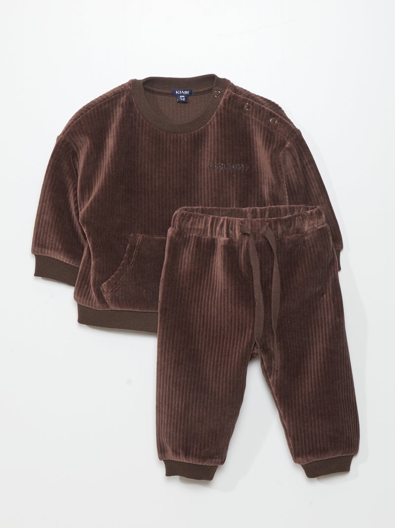 Ensemble sweat + pantalon - 2 pièces Marron - Kiabi