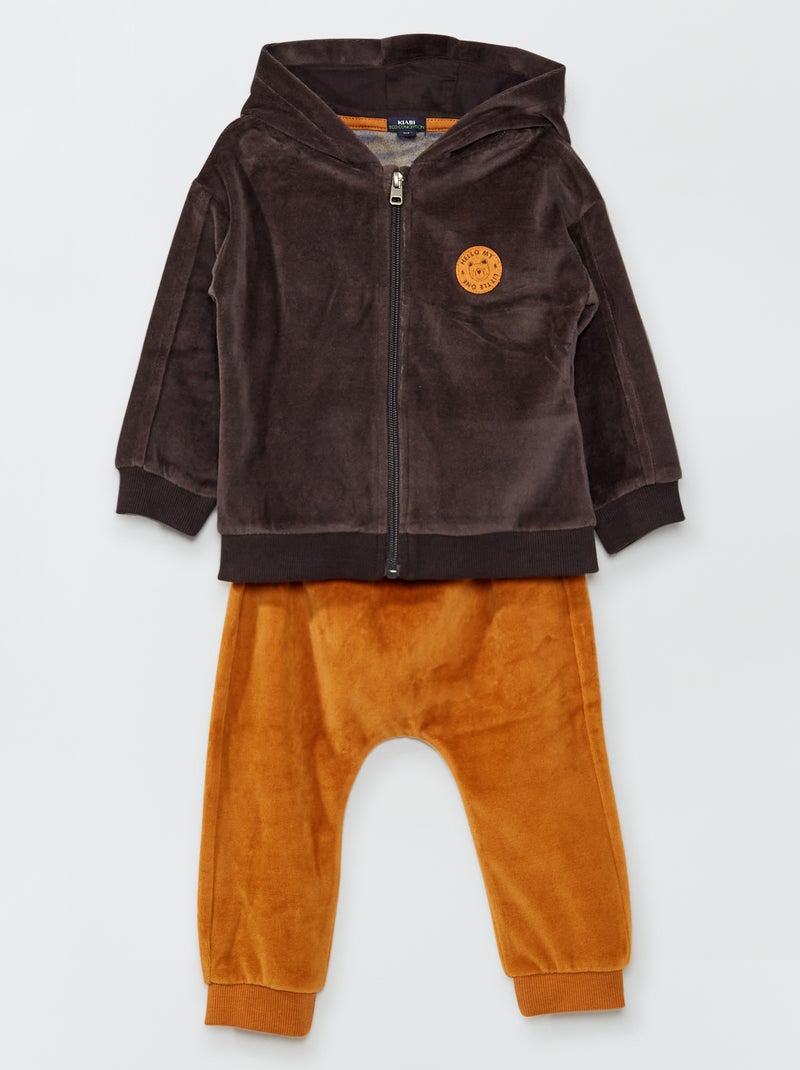 Ensemble sweat + pantalon - 2 pièces Noir/beige - Kiabi