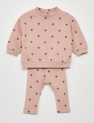 Ensemble Bébé Garçon 2 Pièces En Velours - Sweat Manches Longues + Pantalon Pour Automne/hiver