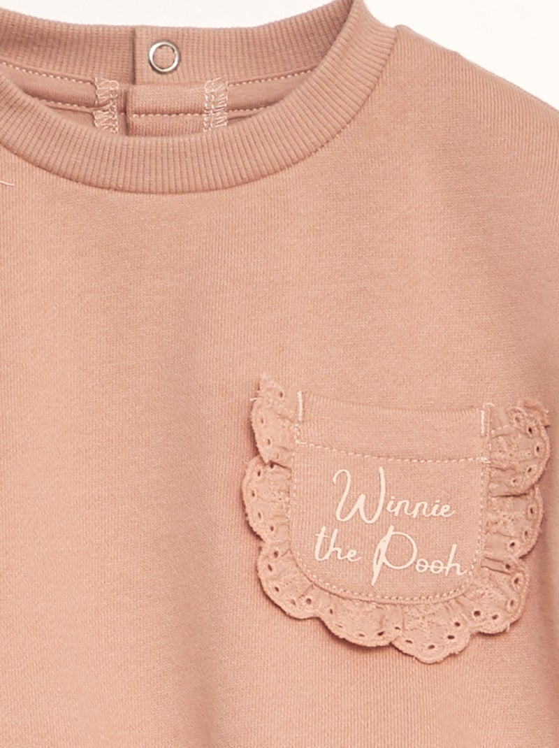 Ensemble sweat + pantalon + bavoir 'Winnie' - 3 pièces Rose - Kiabi