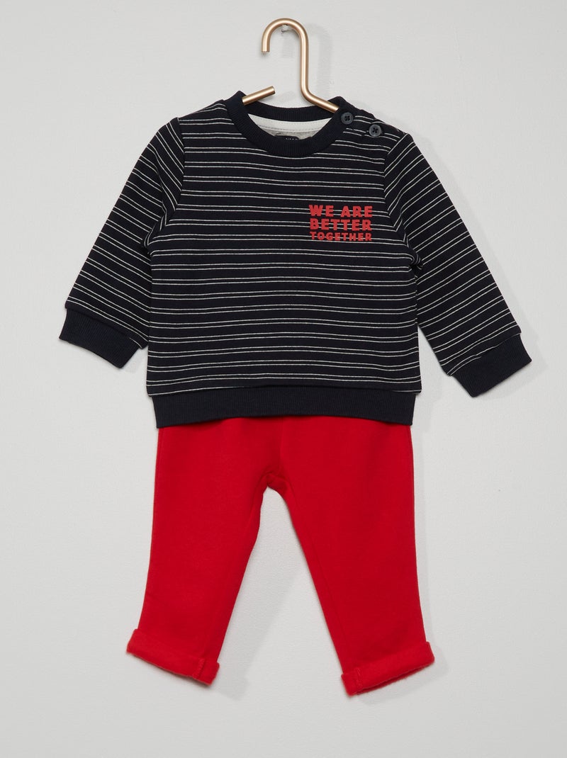 Ensemble sweat + pantalon bleu - Kiabi