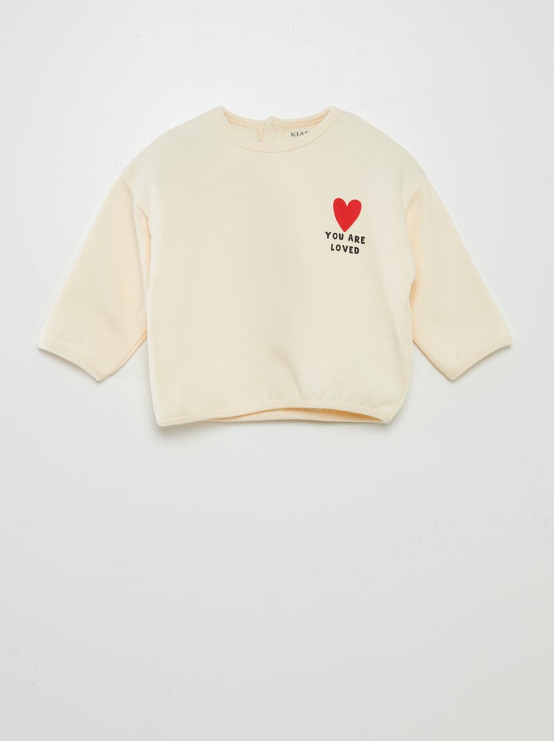 Ensemble sweat + pantalon de jogging - ;2 pièces BLANC - Kiabi