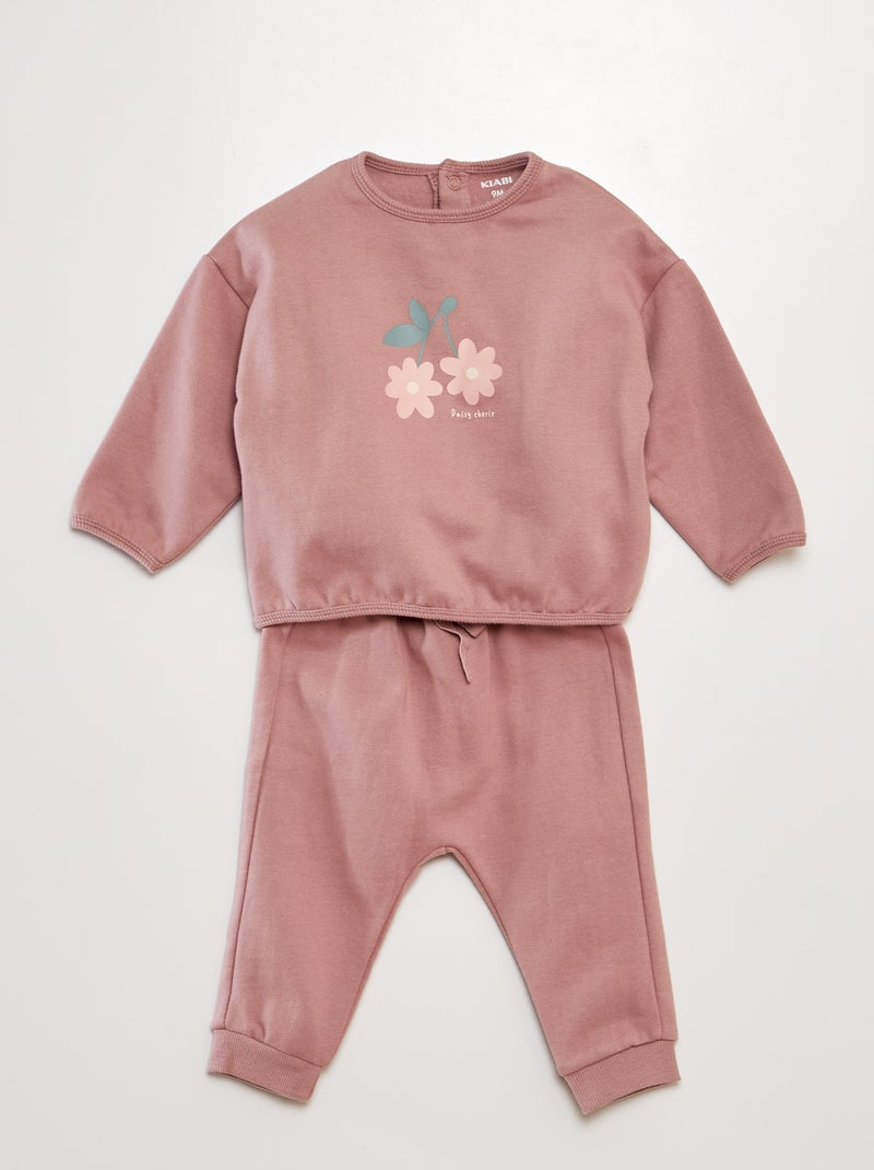 Ensemble sweat + pantalon de jogging - ;2 pièces ROSE - Kiabi
