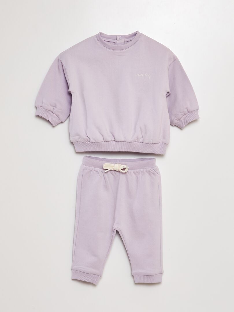 Ensemble sweat + pantalon de jogging - 2 pièces VIOLET - Kiabi