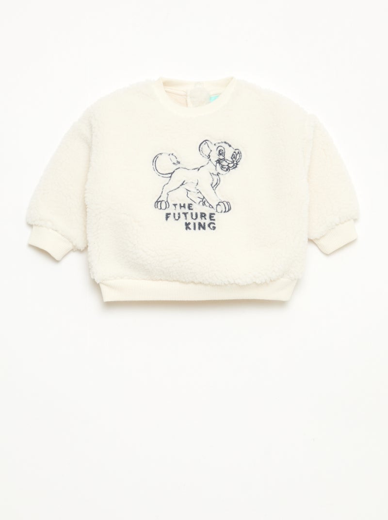 Ensemble sweat + pantalon 'Disney' 'Simba' en coton Blanc - Kiabi