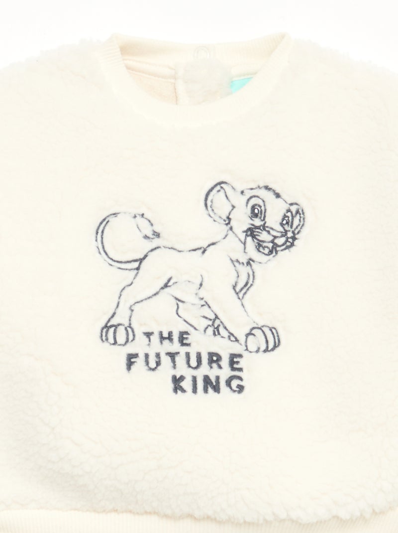 Ensemble sweat + pantalon 'Disney' 'Simba' en coton Blanc - Kiabi