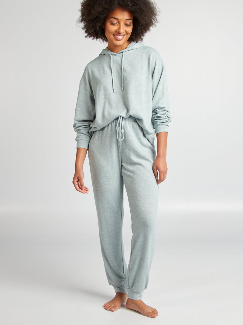 Ensemble sweat + pantalon en maille doudou BLEU - Kiabi