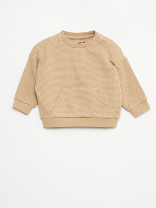 Ensemble sweat + pantalon en matière nid d'abeilles - 2 pièces - Kiabi