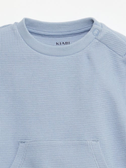 Ensemble sweat + pantalon en matière nid d'abeilles - 2 pièces - Kiabi