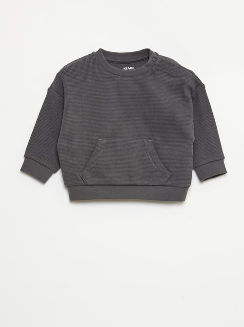 Ensemble sweat + pantalon en matière nid d'abeilles - 2 pièces - Kiabi