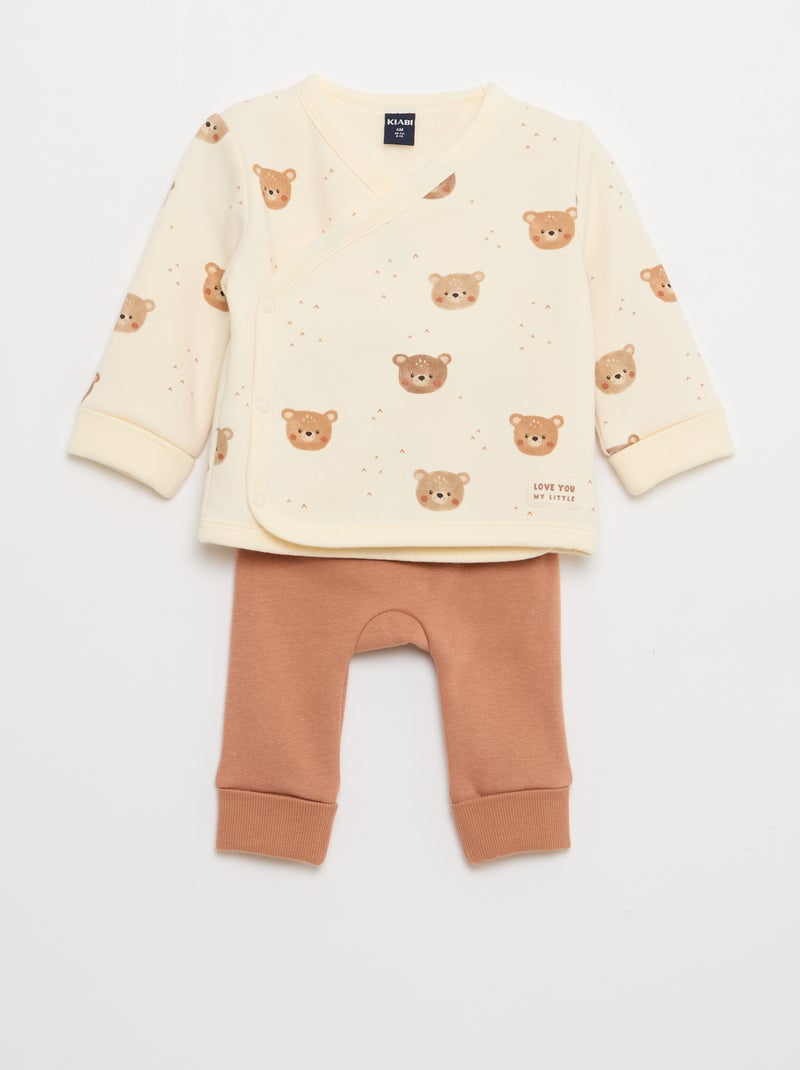 Ensemble sweat + pantalon en molleton - 2 pièces Blanc - Kiabi