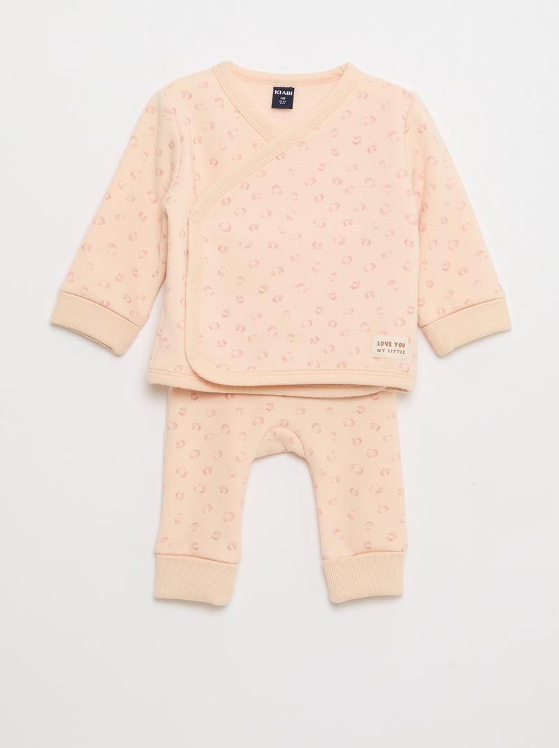 Ensemble sweat + pantalon en molleton - 2 pièces Rose - Kiabi