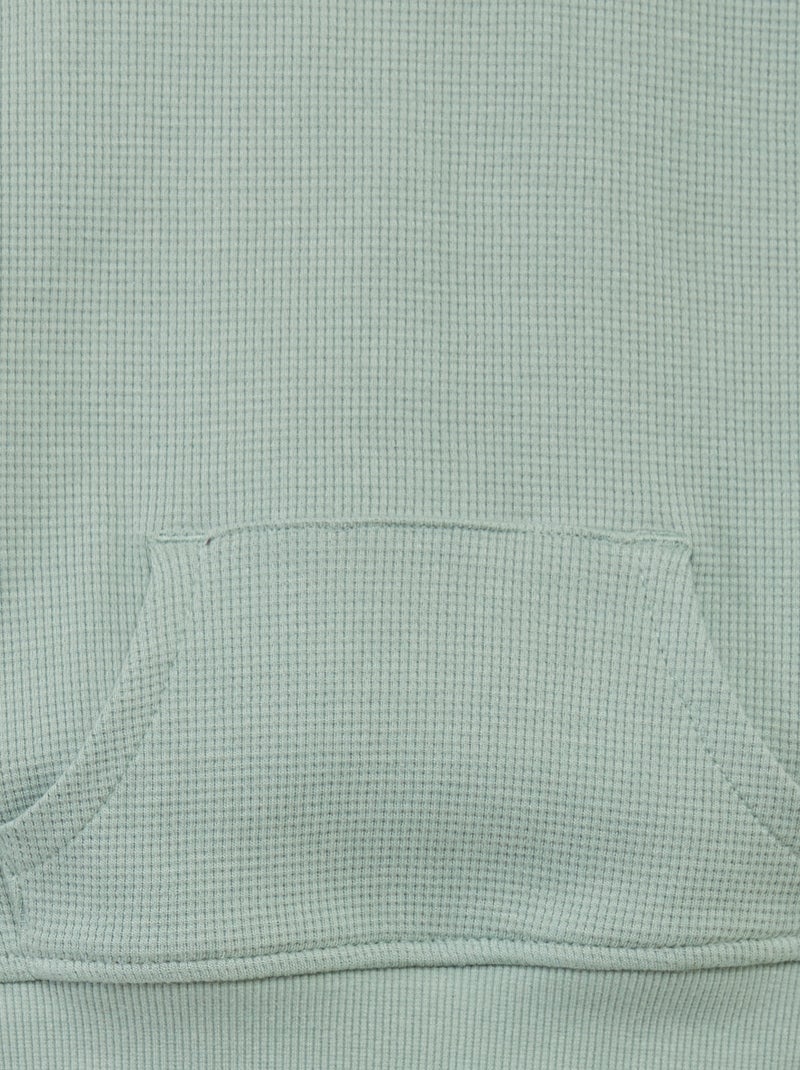 Ensemble sweat + pantalon en nid d'abeilles - 2 pièces Vert - Kiabi