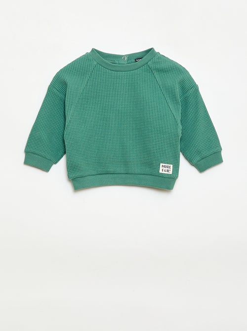 Ensemble sweat + pantalon en nid d'abeilles - 2 pièces - Kiabi