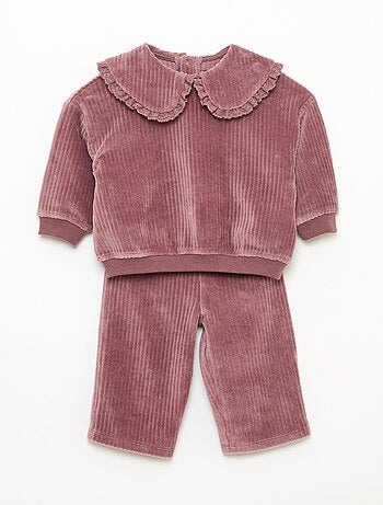 Ensemble sweat + pantalon en velours côtelé