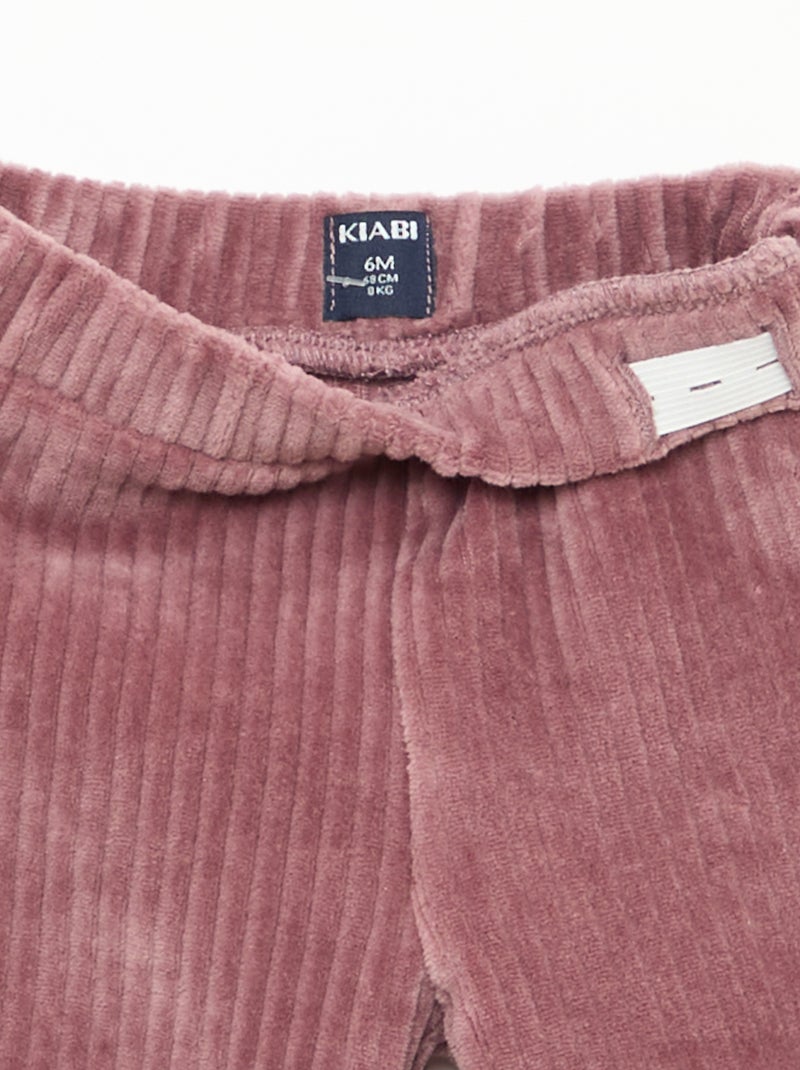 Ensemble sweat + pantalon en velours côtelé Violet - Kiabi