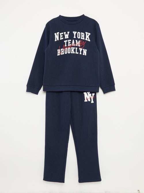 Ensemble sweat + pantalon esprit campus - 2 pièces - Kiabi