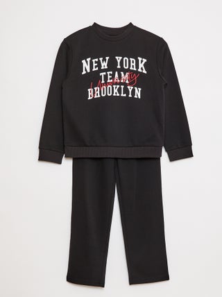 Ensemble sweat + pantalon esprit campus - 2 pièces