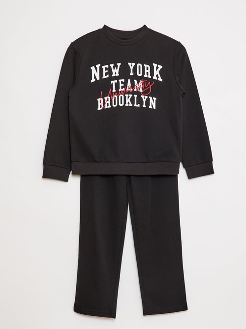 Ensemble sweat + pantalon esprit campus - 2 pièces - Kiabi
