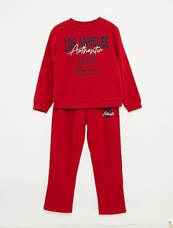 Ensemble sweat + pantalon esprit campus - 2 pièces