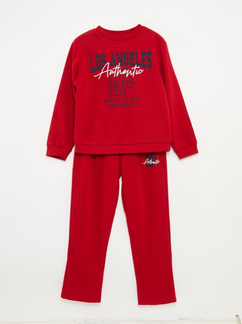 Ensemble sweat + pantalon esprit campus - 2 pièces - Kiabi