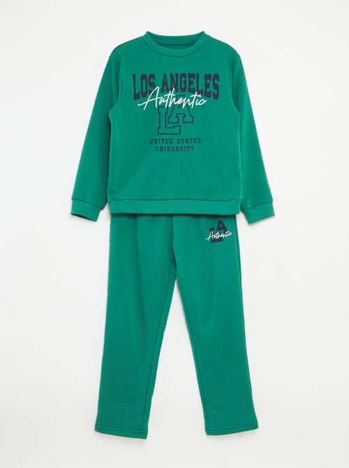 Ensemble sweat + pantalon esprit campus - 2 pièces - Kiabi