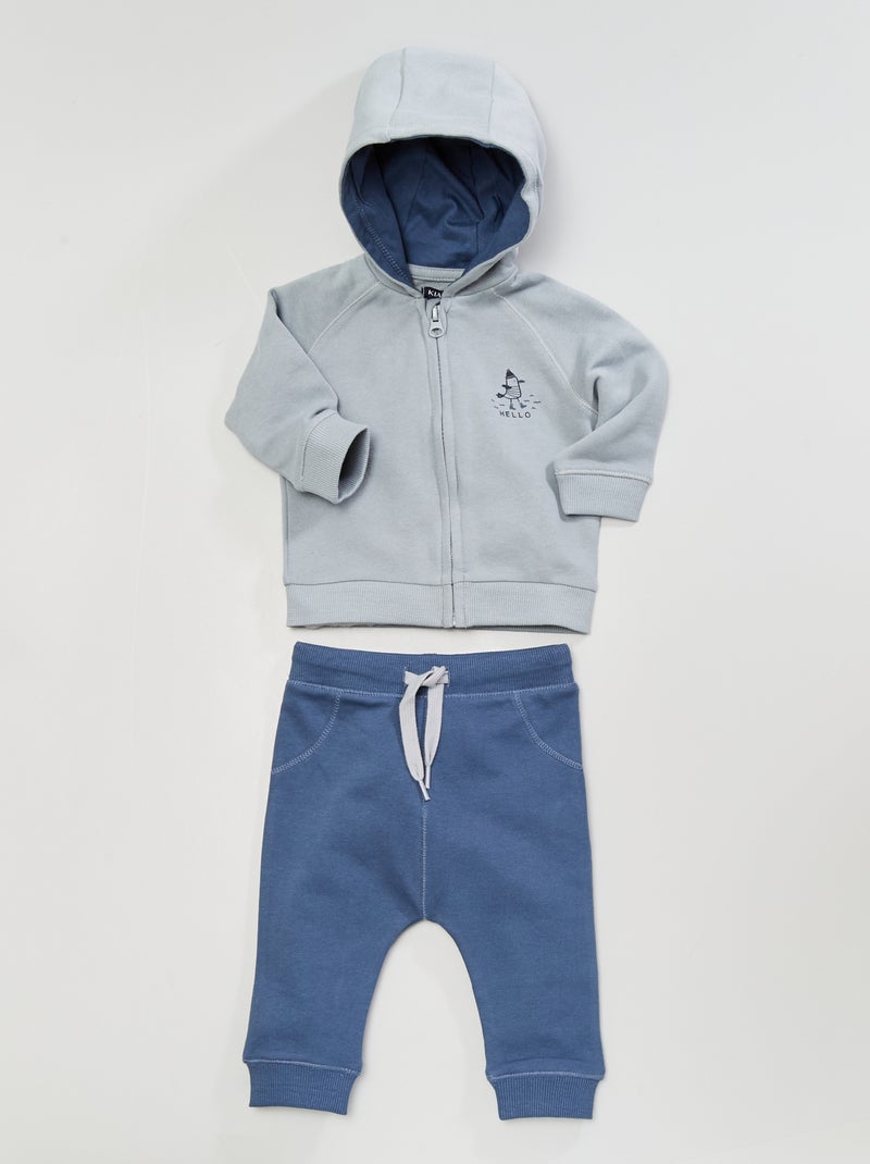 Ensemble sweat + pantalon Gris/bleu - Kiabi